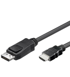 Alcasa DP-HDMI adapter kablowy 2 m DisplayPort HDMI Typu A (Standard) Czarny