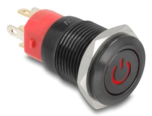DeLOCK 22013 elektrischer Schalter Druckschalter Schwarz, Rot