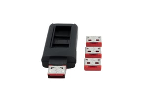 EXSYS EX-1114-R bloker portów Klucz blokady portu USB Typu-A Czarny, Czerwony Plastik 4 szt.