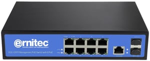 Ernitec ELECTRA-M08 Managed L2 Gigabit-Ethernet-Netzwerk-Switch (10/100/1000) PoE-Unterstützung Schwarz, Blau