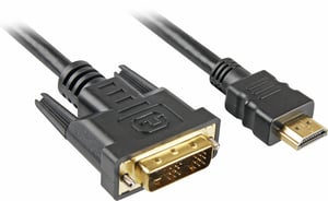Sharkoon 4044951009077 adapter kablowy 5 m HDMI DVI-D Czarny