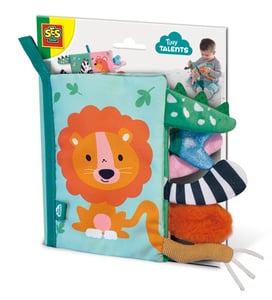 SES Creative Tiny Talents Sensory animal tails tygbok – leksak som utvecklar motoriken