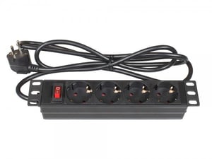Alcasa GC-N0103 rozdzielacz zasilania PDU 4 x gniazdo sieciowe 1U Czarny