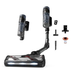 Rowenta X-Force Flex 14.80 RH9B36WV stavdammsugare/elektrisk borste 2-i-1-dammsugare med stativ Batteridriven Torrdammsugare utan påse 0,65 l 670 W Svart, Blå