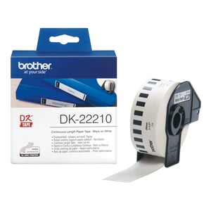 Brother DK-22210 Label Ribbons: Black on White