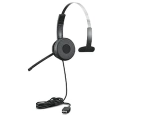 Lenovo 100 Mono Headset, Wired, Headband, Office/Call Center, USB Type-A, Black