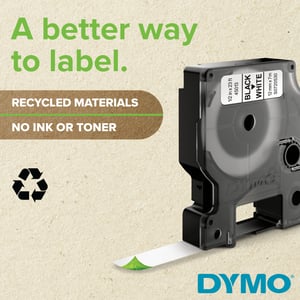 DYMO D1 - Standard Etykiety - Czerwony na białym - 19mm x 7m
