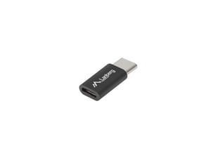 Lanberg AD-UC-UM-02 adapter för USB 2.0 Type C- till Micro-USB 2.0 Type B-kablar, svart