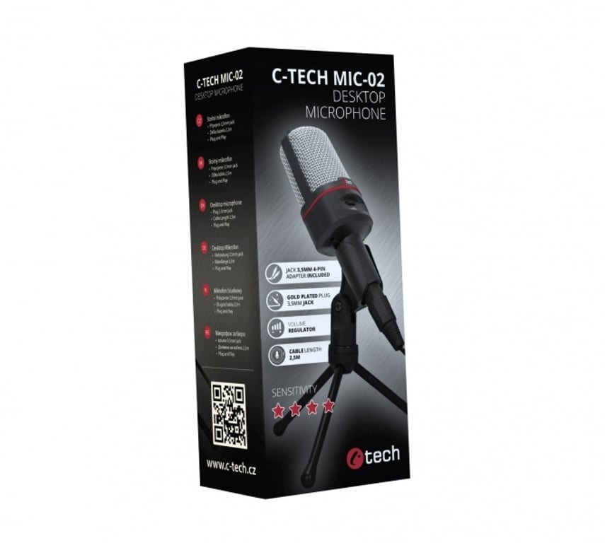 C-TECH MIC-02 mikrofon Czarny Mikrofon stołowy