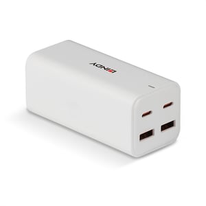 Lindy 73441 Portable Device Charger, Universal, White, AC, Fast Charging, Indoor