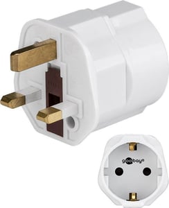Goobay 45353 Power Plug Adapter, Type F to Type G (UK), White