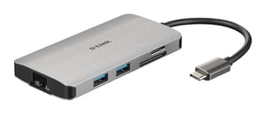 D-Link DUB-M810 dockningsstation, kabelansluten USB 3.2 Gen 1 (3.1 Gen 1) Type-C, aluminium