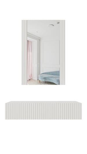 Cama Toalettbord med spegel PAFOS 80x41,6x100 matt vit