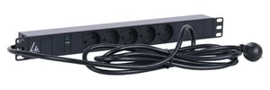 Lanview LVR261816D Stromverteilereinheit (PDU) mit 5 Netzwerkanschlüssen, 1U, schwarz