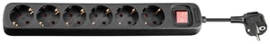 Goobay 51290 1.5 m Power Strip, 6 Outlets, Indoor, Black