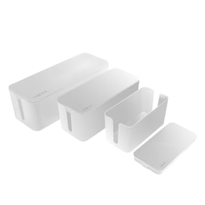 LogiLink KAB0078 Kabelorganizer, universell einsetzbar, Kabelbox, weiß, 3 Stück.