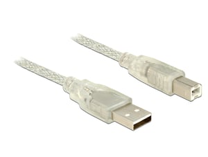 DeLOCK 83895 kabel USB USB 2.0 3 m USB A USB B Przezroczysty