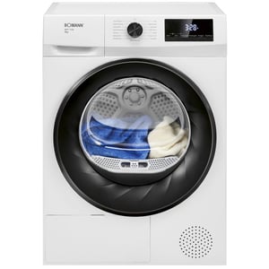 Bomann WPT 7154 Front-Loading Freestanding Clothes Dryer, 8 kg, Black, White