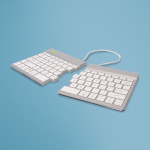 R-Go Tools Ergonomische R-Go Split Break-Tastatur, mit Software für Pausen, QWERTY (US), Bluetooth, weiß