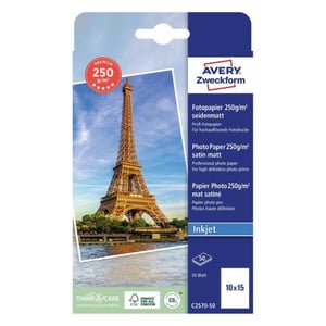 Avery C2570-50 Photo Paper, White, Semi-Gloss