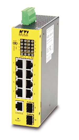 KTI KGS-1060-HP przełącznik sieciowy Zarządzany L2 Gigabit Ethernet (10/100/1000) Obsługa PoE Czarny, Żółty