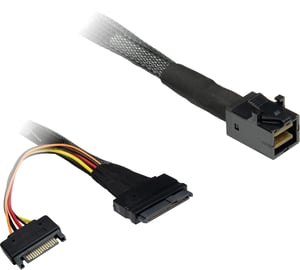 Inter-Tech SFF-8643 - SFF-8639 0,75 m 24 Gbit/s Czarny