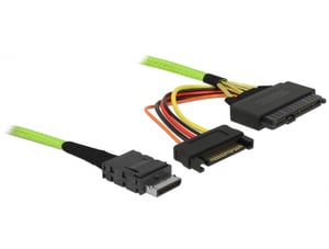 DeLOCK 85802 SAS Cable, 0.5 m, 32 Gbit/s, Black, Green, Red, Yellow