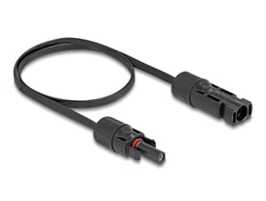 DeLOCK Flat Solar Cable DL4 Male to Female, 60 cm, Black