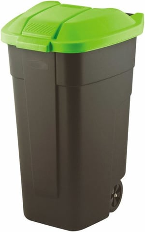 Curver 214125 kosz na śmieci 110 l Prostokątny Plastik Czarny, Zielony