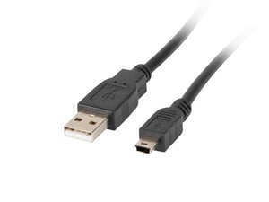 Lanberg CA-USBK-10CC-0018-BK USB 2.0 Cable, 1.8 m, Mini-USB A to USB A, Black