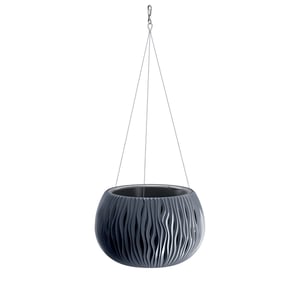 Prosperplast DSK240WS-S433 Flower Pot, Anthracite, Ceramic, 1 pc.