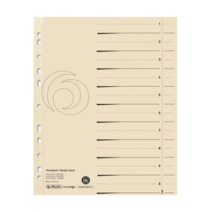 Herlitz 10840205 bokseparator, beige, kartong, A4