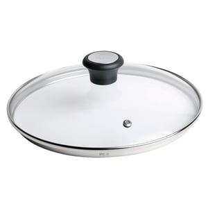 Tefal 28097612 Lid, Round, Black, Stainless Steel, Transparent