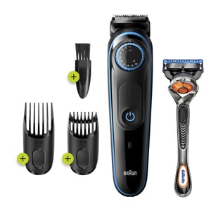Braun 81705170 Barttrimmer, Netzbetrieb/Akku, 39–2 cm, Schwarz, Blau