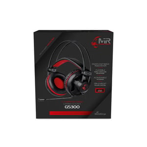 MediaRange MRGS300 hörlurar/headset, trådbundet, huvudband, gaming, USB typ A, svart, rött