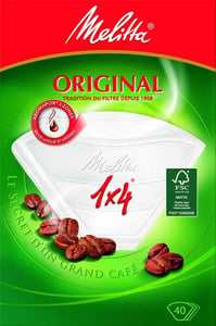 Melitta Original 1×4/40 40 st. Konformigt engångsfilter för kaffe