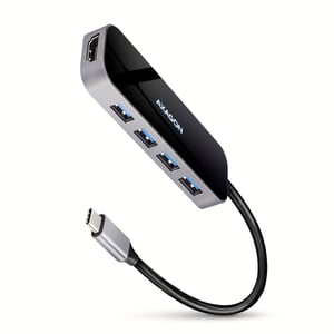 Axagon HMC-6H4A Wired USB 3.2 Gen 1 (3.1 Gen 1) Type-C Docking Station, Black, Gray