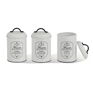 Maestro MR-1771-3CS Kitchen Container Set for Tea, Coffee, and Sugar (Metal)