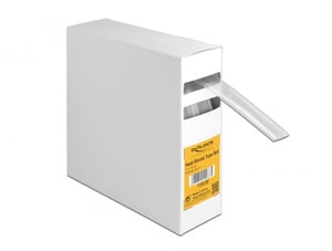 DeLOCK Schrumpfschlauch, Schrumpfverhältnis 2:1, 7 m x 16 mm, transparent