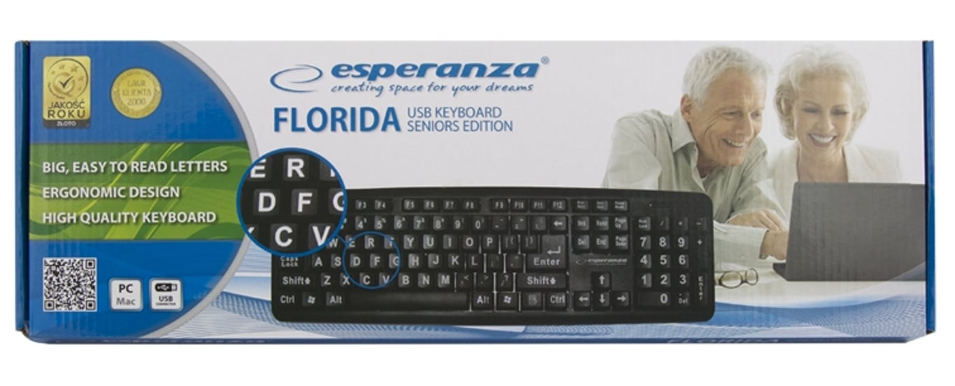 Esperanza EK129 klawiatura HTPC USB QWERTY British English Czarny