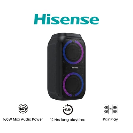 Hisense Party Rocket 160 Głośnik imprezowy Czarny 160 W