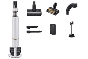 Samsung VS20B95823W 2-in-1 Upright Vacuum Cleaner, Battery-Powered, Dry, Bagless, 210 W, Black, White