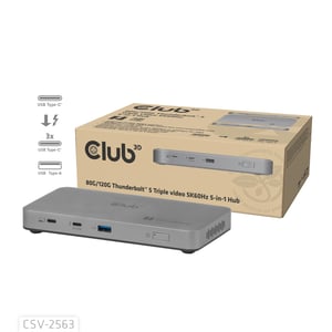 CLUB3D CSV-2563 Thunderbolt 5-hubbar och koncentratorer 120000 Mbit/s Silver