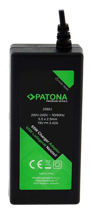 PATONA 2560 ładowarka do urządzeń przenośnych Laptop Czarny Prąd przemienny Wewnętrzna