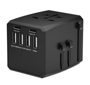 Microconnect MC-TRAVELADAPTER1 elektrisk strömkontakt, svart