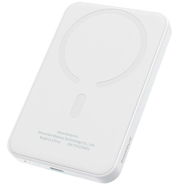 фото Зовнішній акумулятор (павербанк) Baseus Magnetic Mini 5000mAh 20W White (P10022107223-00)