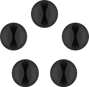 Goobay 95040 Cable Organizer, Universal Cable Holder, Black, 5-pack