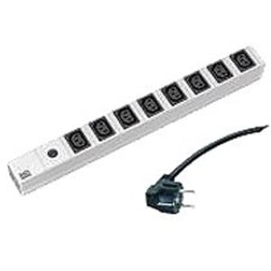 Bachmann 333.408 PDU-Stromverteiler, 8 x Netzwerkanschluss, 1U, Schwarz, Grau, Silber
