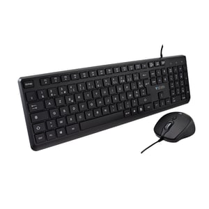 V7 CKU350ES Keyboard with Mouse Included, Universal USB, Spanish, Black