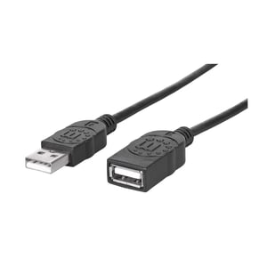 Manhattan 338653 USB 2.0 Cable, 1.8 m, USB-A, 0.48 Gbit/s, Black